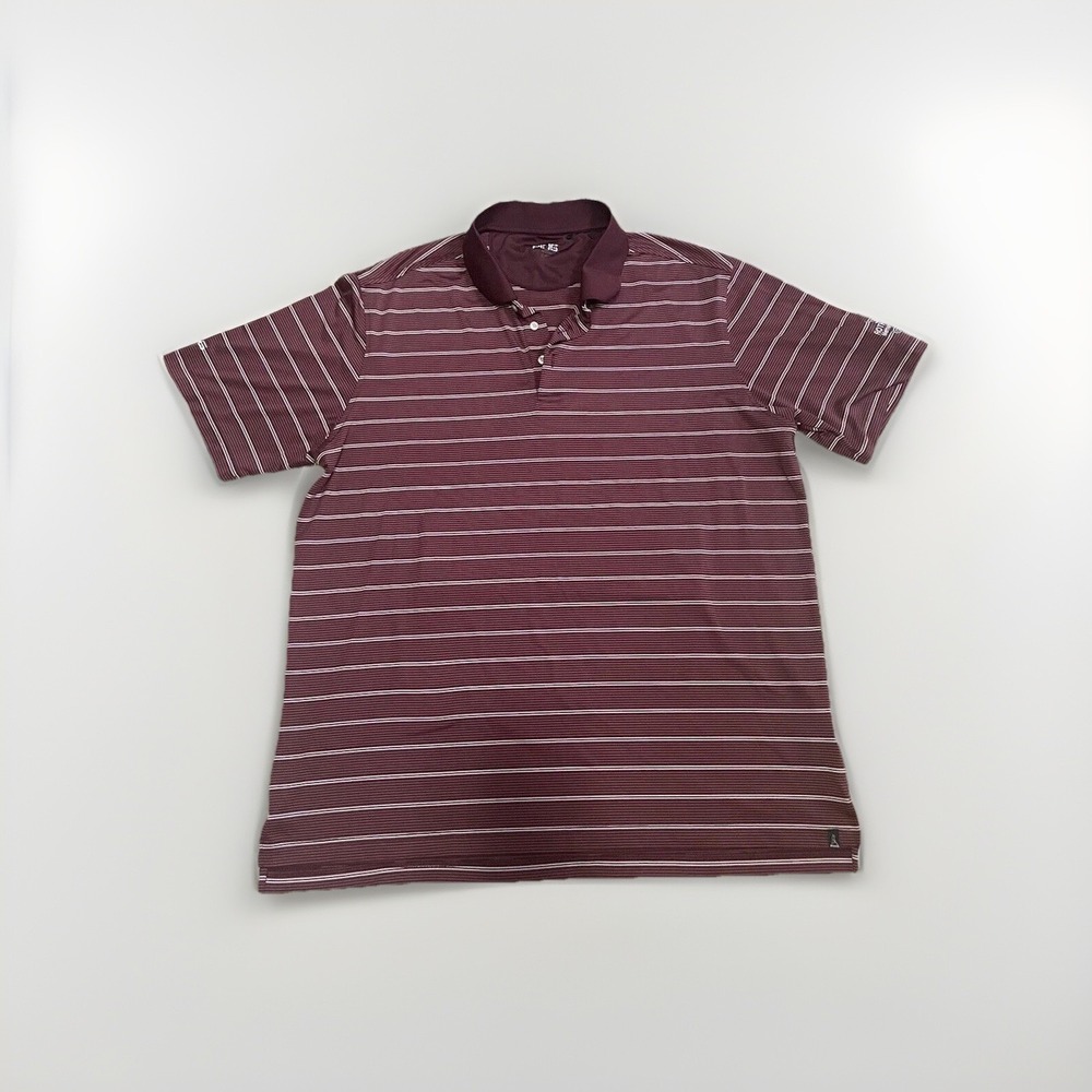 PING Sensor Cool Golf Polo Mens XL White Red Striped Short Sleeve